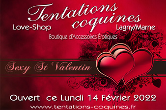 Très Bonne St Valentin 2022 avec votre Love et Sex Shop 77 Tentations Coquines